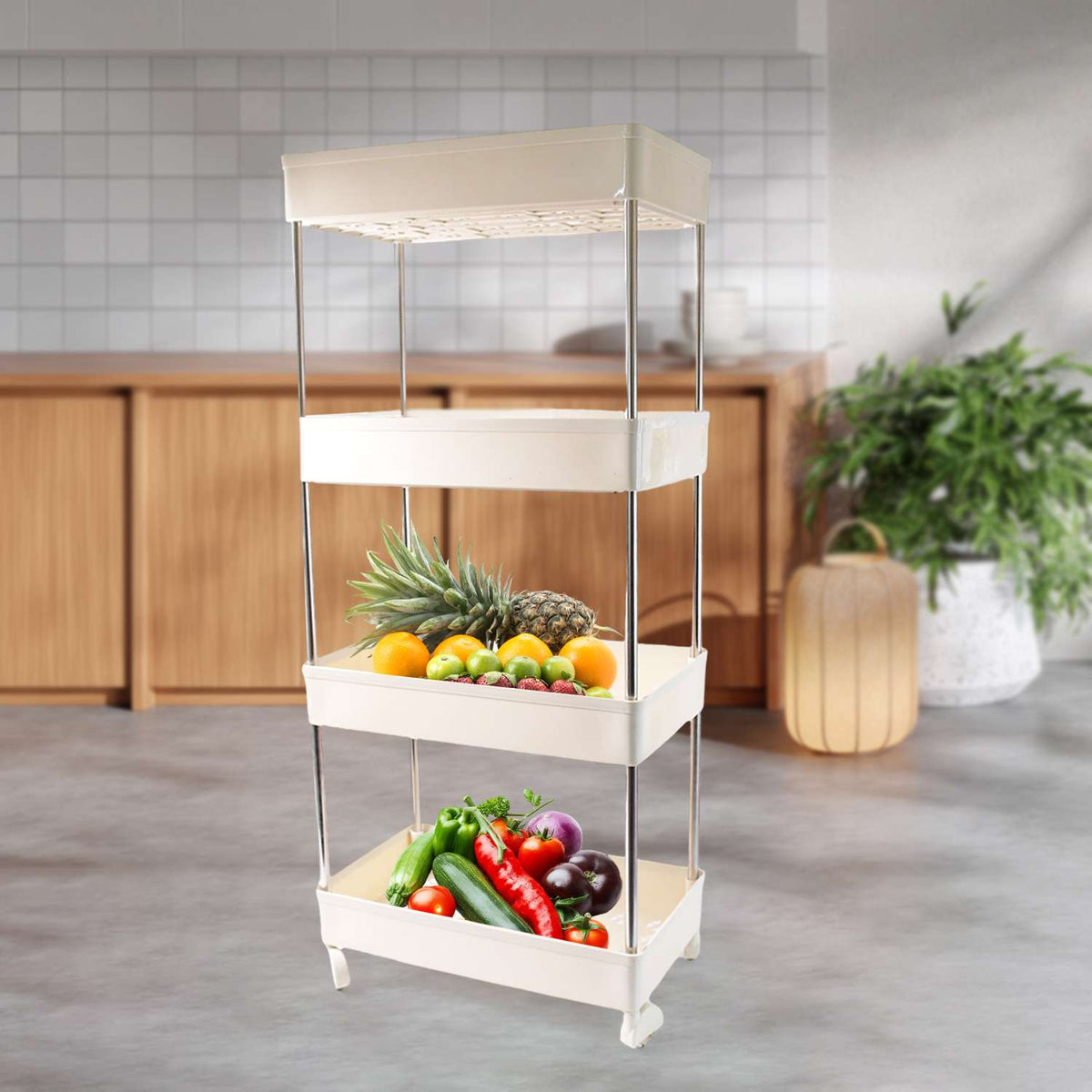 Urban Grid™ 4-Tier Kitchen Tower – Premium Multi-Layer Storage Rack for Modern Homes - Mr Urban Choices