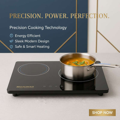 Urban Chef™ 2000W Induction Range – Crystal Glass Stove with Touch Control & LED Display - Mr Urban Choices