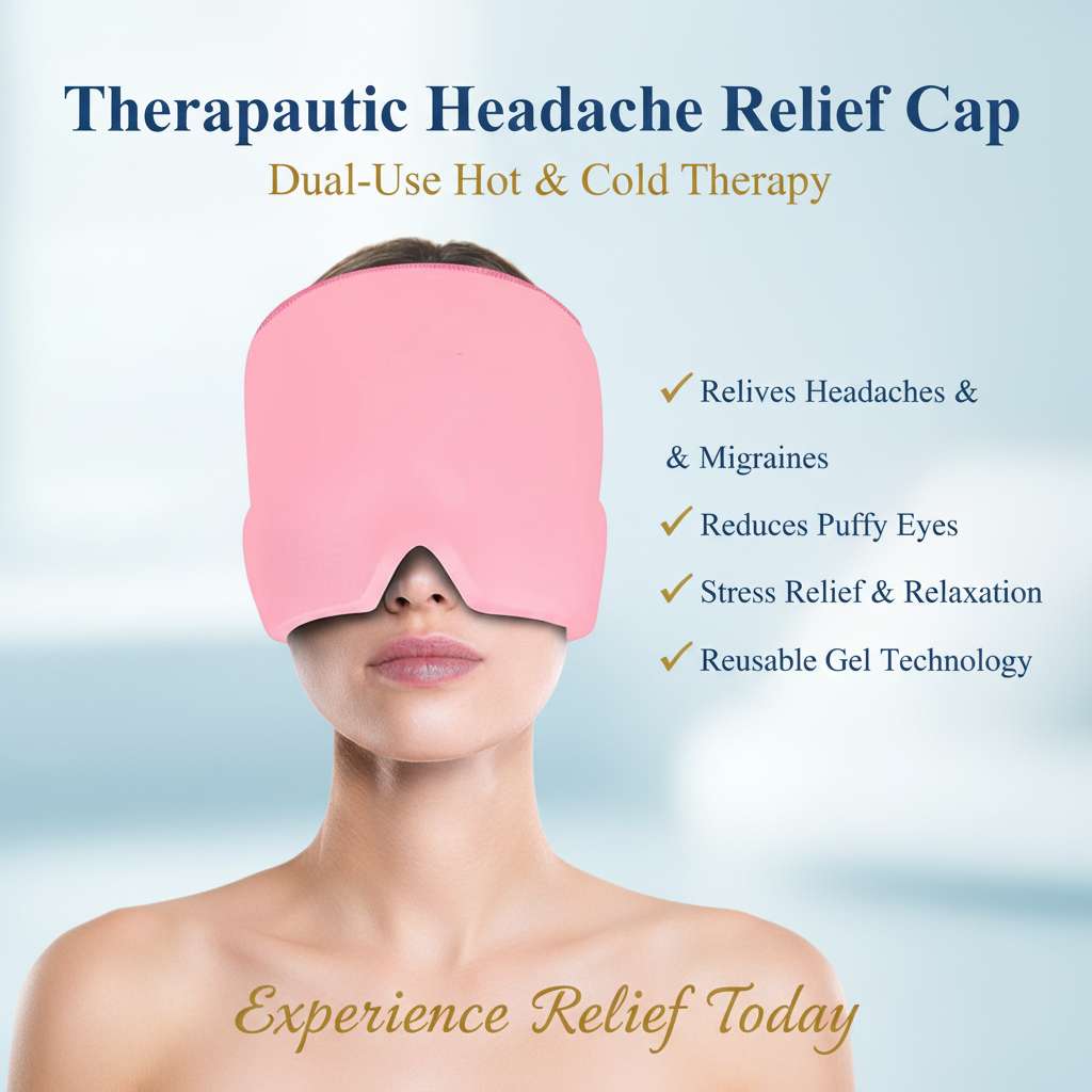 Therapeutic Headache Relief Cap – Dual-Use Hot & Cold Mask for Puffy Eyes & Stress - Mr Urban Choices