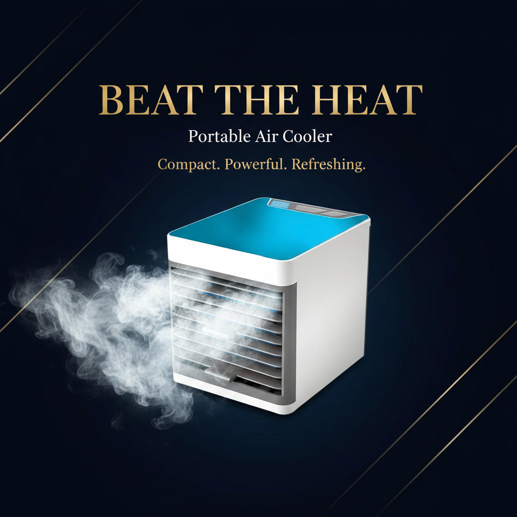 1464 Mini Portable Air Cooler Personal Space Cooler Easy To Fill Water And Mood Led Light And Portable Air Conditioner Device Cool Any Space Like Home Office