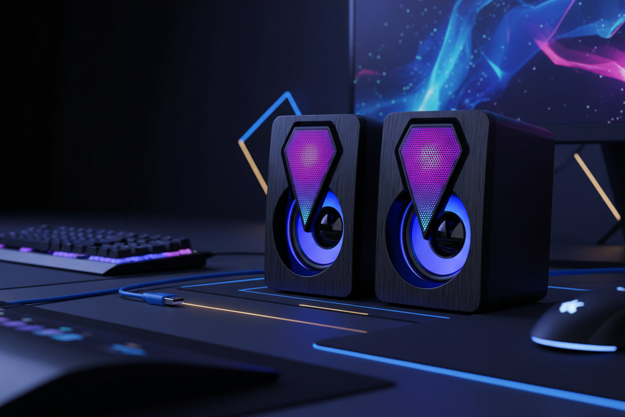 Rgb Desktop Speakers Plug And Play Usb Powered Speaker (2 Pc Set)