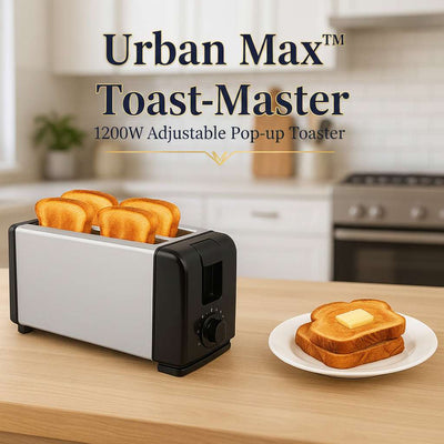 Urban Max™ Toast-Master – 1200W Adjustable Pop-up Toaster - Mr Urban Choices