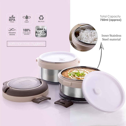 2 Double Layer Stainless Steel Insulated Lunch Box Set - Mr Urban Choices