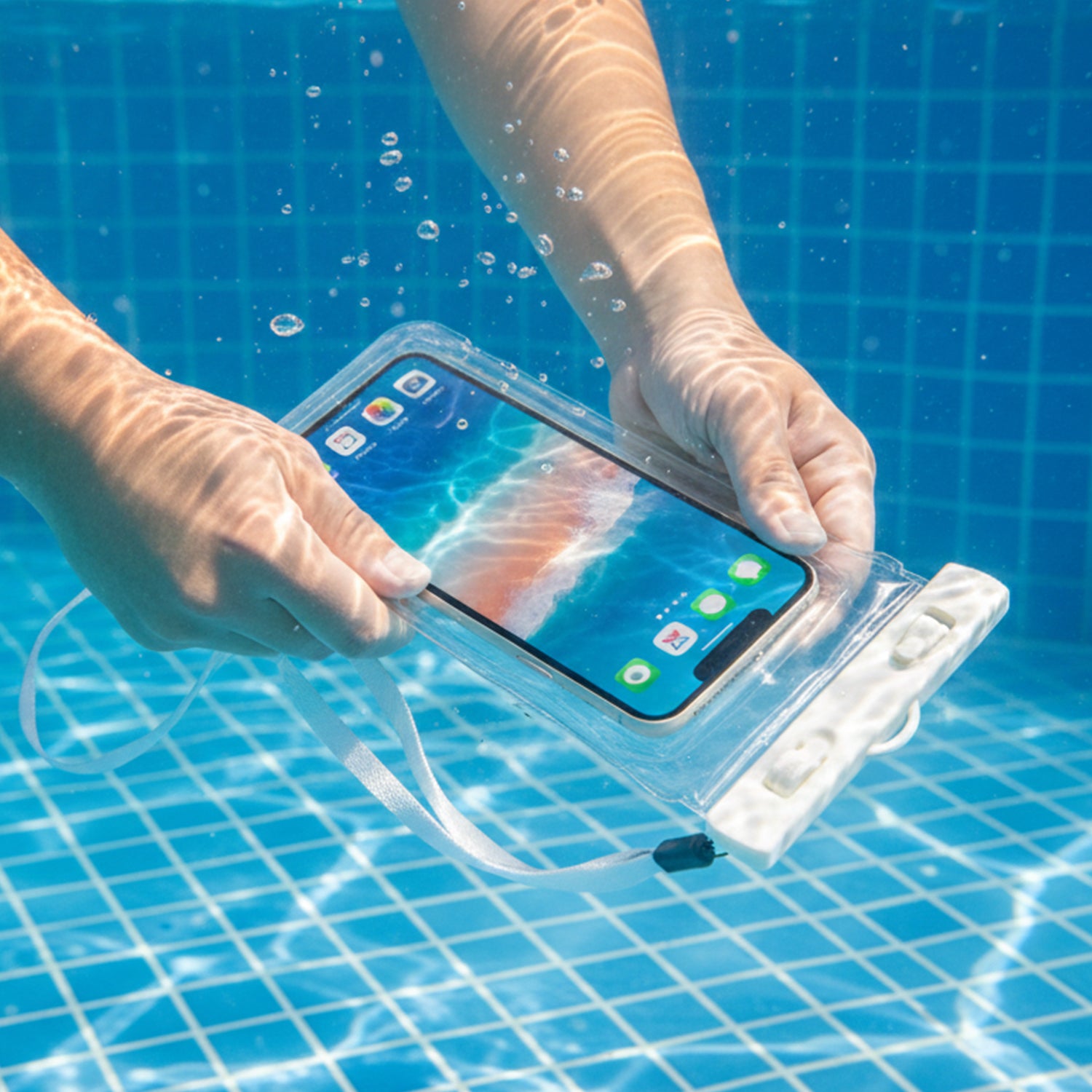 White Waterproof Phone Pouch Bag Mobile Cover (1 Pc)