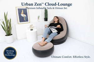 Urban Zen™ Cloud-Lounge – Premium Inflatable Sofa & Ottoman Set with Flocking Surface - Mr Urban Choices