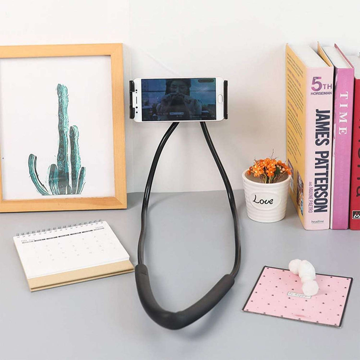 Neck Phone Holder  Desktop Lazy Stand - (1 Pc)