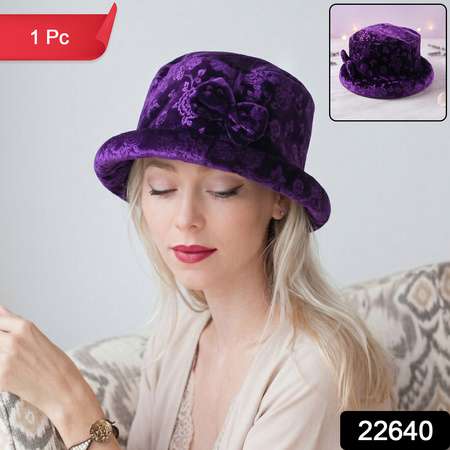 Premium Velvet Designer Bucket Hat For Women (1 Pc)
