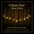 1253 12 Stars Curtain String Lights Window Curtain Lights With 8 Flashing Modes Decoration For Festivals