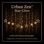 1253 12 Stars Curtain String Lights Window Curtain Lights With 8 Flashing Modes Decoration For Festivals