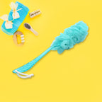 6702a Loofah Back Scrubber For Shower Long Handle Bath Sponge Shower Brush Soft Nylon Mesh Back Cleaner Washer Body Bath Brush For Women And Men Bathroom Shower Accessories (45 Cm)