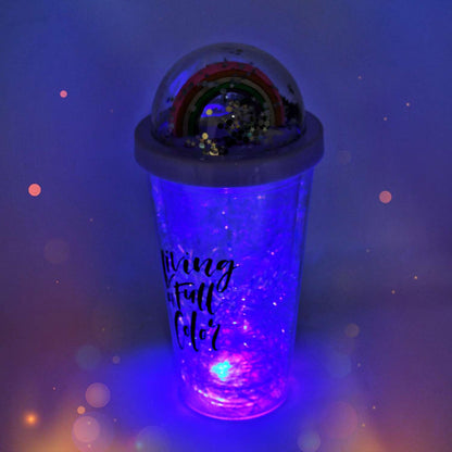 6883 Sipper Bottle With Straw Led Glow Light For Kidstumbler With Strawvacuum Flasksipper Plastic Tumblersipper Bottle With Straw (Pack Of 1) - Mr Urban Choices