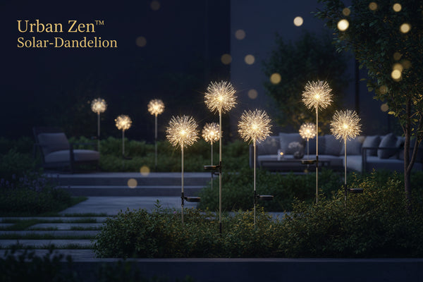 Urban Zen™ Solar-Dandelion – Premium Outdoor Firework Garden Lights (2 Pc Set)