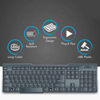 Urban Wired USB Keyboard 104 Keys - Ergonomic & Portable - Mr Urban Choices