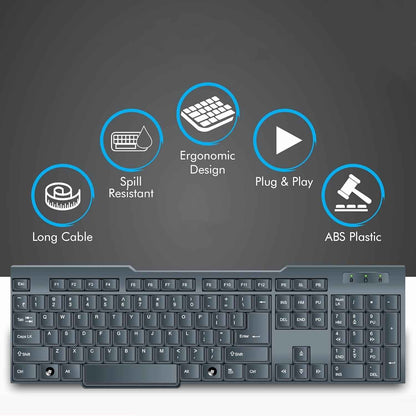 Urban Wired USB Keyboard 104 Keys - Ergonomic & Portable - Mr Urban Choices