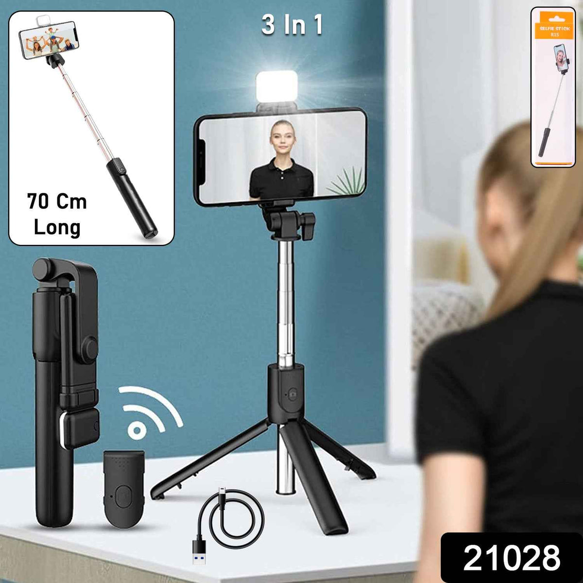 Urban Snap™ 3-in-1 Wired Series – (70cm) Portable Tripod with LED Lighting Support - Mr Urban Choices