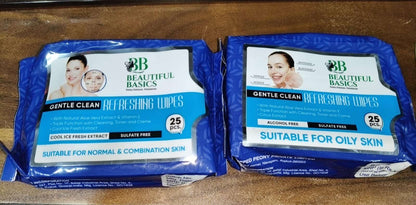 Beautiful Basics Normal Oily Skin Face Wipes (2 Pkts X 50 Pcs Wipes) - Mr Urban Choices
