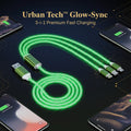 3 In 1 Charging Cable Light Up Fast Charger Multi Charging Cable (1 Pc)