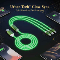 3-in-1 LED Fast Charging Cable with Multi Connectors - Mr Urban Choices