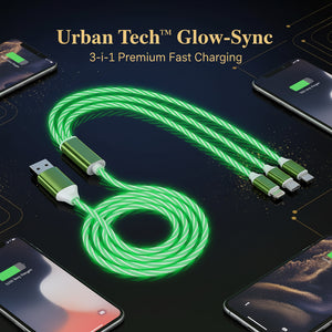 Urban Tech™ Glow-Sync – 3-in-1 Premium Light-Up Fast Charging Cable