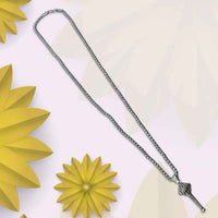 Silver Chain With Gada Pendant  Locket (1 Pc)