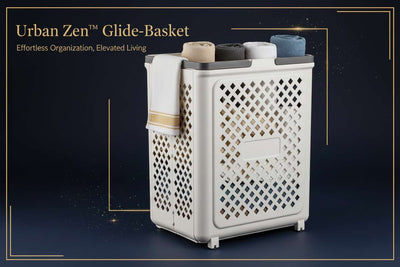 Urban Zen™ Glide-Basket – Large Foldable Laundry Organizer with Wheels