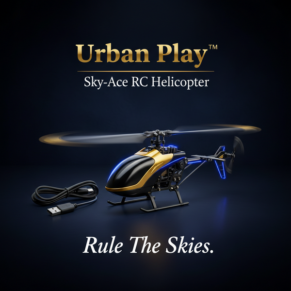 Urban Play™ Sky-Ace RC Helicopter – Premium Remote Control Flying Toy with USB Charging