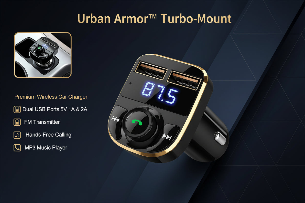 Wireless Car Charger With Dual Usb Fast Charging Ports 1 Pc