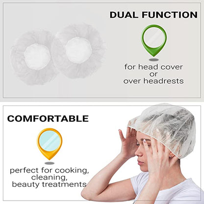 6639 Disposable Shower Caps For Women Larger Thicker Waterproof And Individually Wrapped Plastic Elastic Hair Bath Caps For Hotel And Spa Hair Salon Home Use Portable Travel (Pack Of 12)
