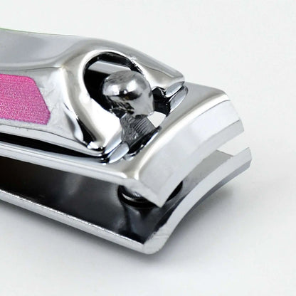Stainless Steel Folding Portable Large Nail Clippers With Nail File (1 Pc)