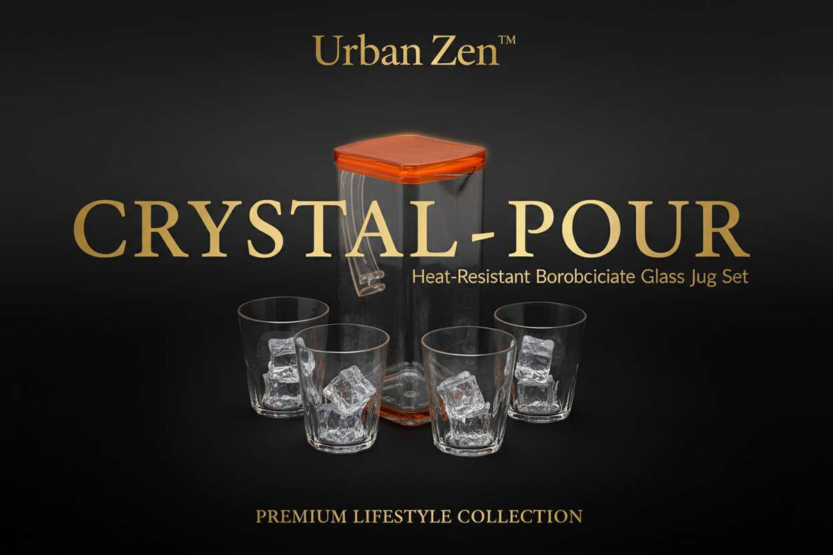 Urban Zen™ Crystal-Pour – Premium Heat-Resistant Borosilicate Glass Jug - Mr Urban Choices