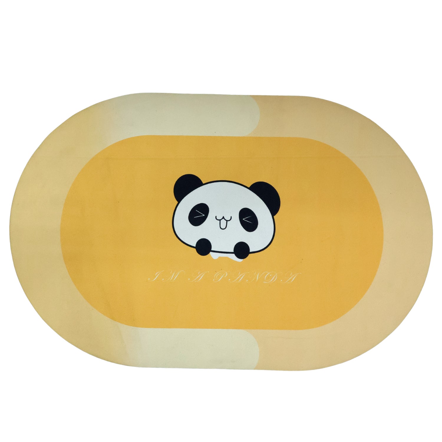 Anti-slip Cartoon Panda Printed Bathroom Floor Mat (1 Pc 90 X 59 Cm)