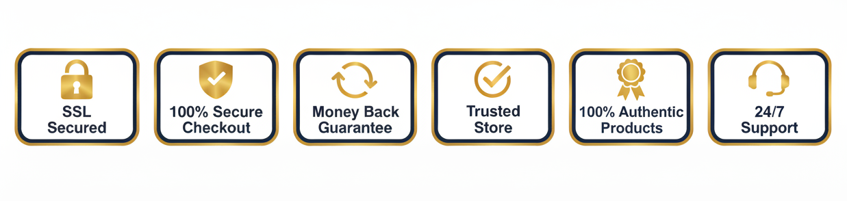 Trust badges - Secure checkout, money back guarantee, free returns