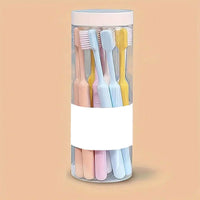 Plastic Toothbrush With Plastic Round Box (20 Pcs Set)