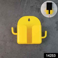 1 Pc Orange Wallmount Mobile Stand With Hook For And Stuffs Purposes.