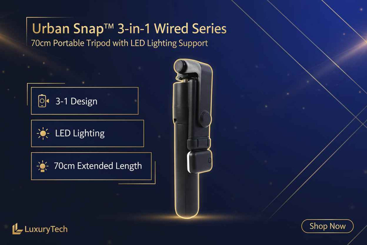Urban Snap™ 3-in-1 Wired Series – (70cm) Portable Tripod with LED Lighting Support - Mr Urban Choices