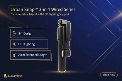 Urban Snap™ 3-in-1 Wired Series – (70cm) Portable Tripod with LED Lighting Support - Mr Urban Choices