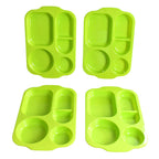 5363 Unbreakable Plastic Food Platesbiodegradable 5 Compartment Square Plate For Food