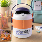 Cute Cartoon Double Layer Lunch Box (1 Pc)