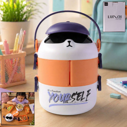 Urban Play™ Kids-Joy Duo – Cute Cartoon Double-Layer Lunch Box - Mr Urban Choices