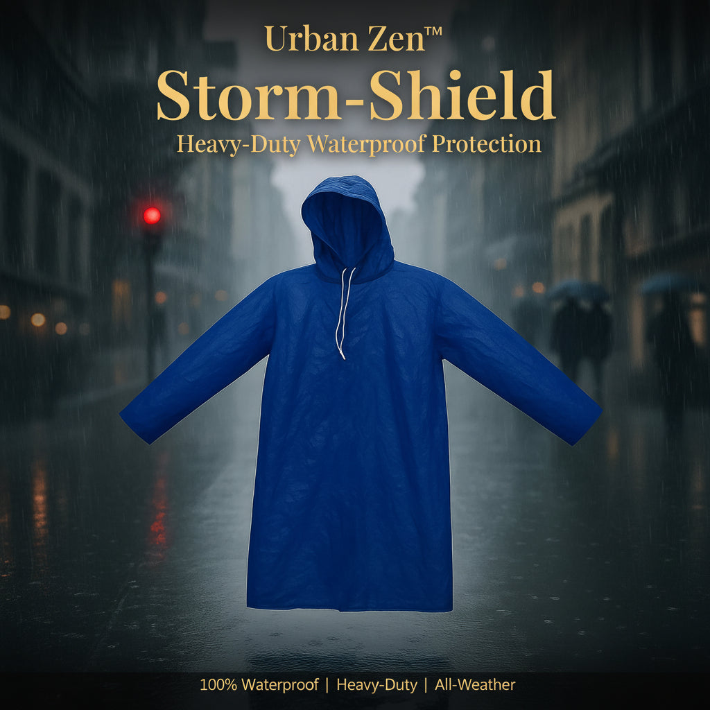 Large Durable Waterproof Hooded Raincoat For Men (1 Pc)