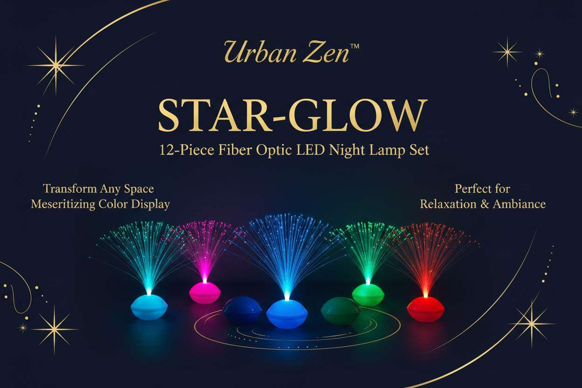 Urban Zen™ Star-Glow – 12 Pc Fiber Optic LED Night Lamp Set - Mr Urban Choices