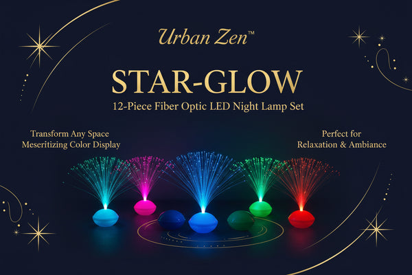 Urban Zen™ Star-Glow – 12 Pc Fiber Optic LED Night Lamp Set