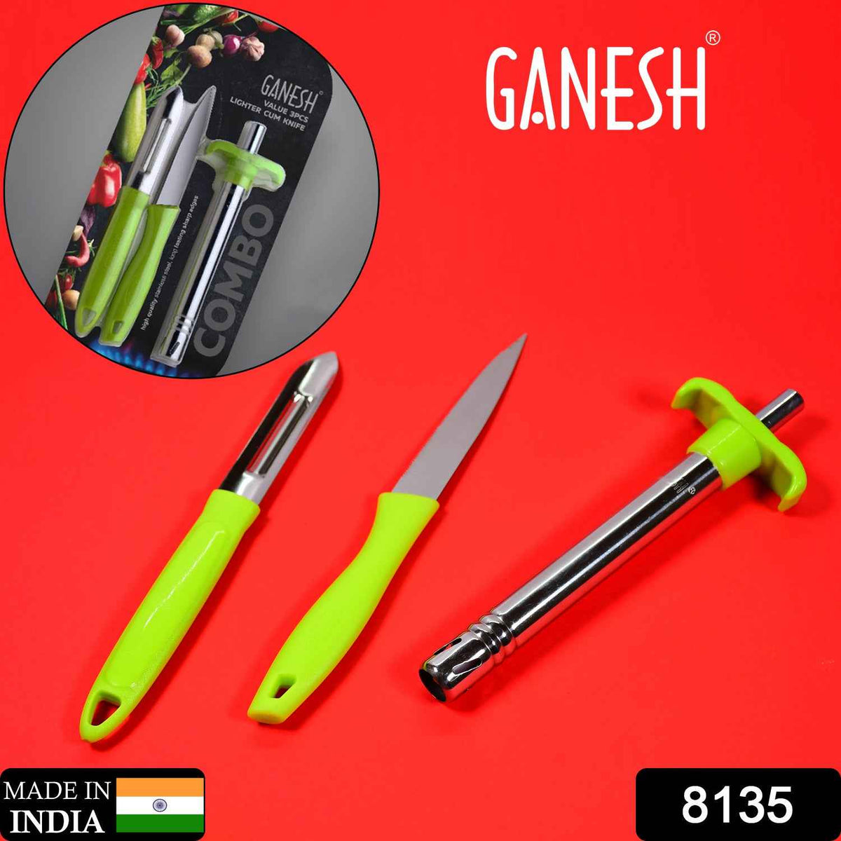 Knife and Peeler - Urban 3pc Lighter Cum Knife And Peeler Set - Mr Urban Choices