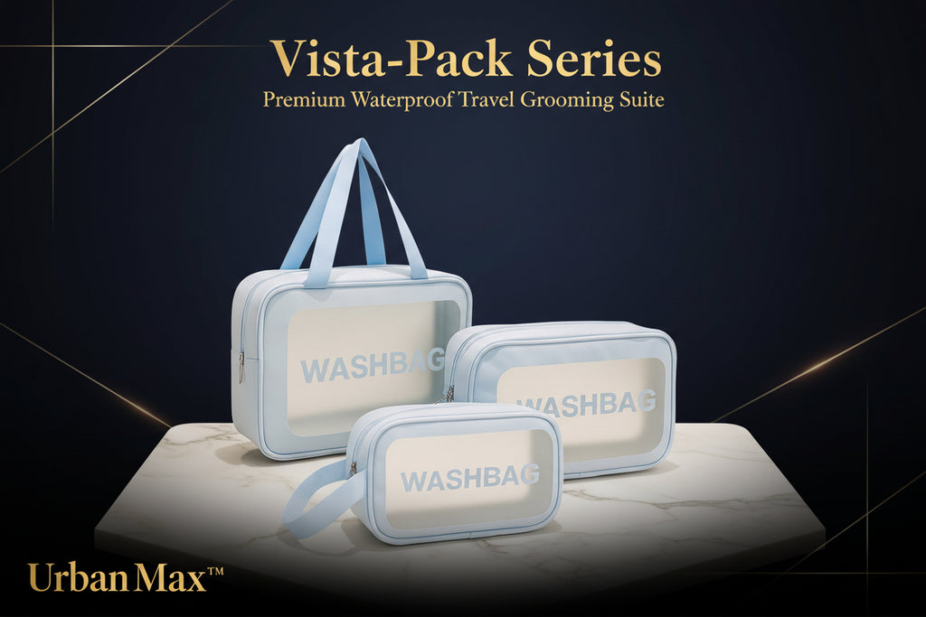 3-in-1 Waterproof Transparent Travel Toiletry Bag Set