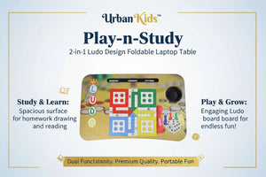 Urban Kids™ Play-n-Study – 2-in-1 Ludo Design Foldable Laptop Table - Mr Urban Choices