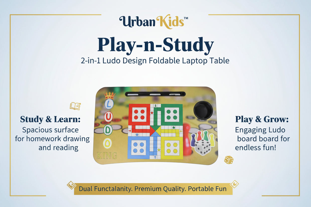 7693  Ludo Design Foldable Bed Study Table Portable Multifunction Laptop Table Lapdesk For Children Bed Foldable Table Work Office Home With Tablet Slot  Cup Holder