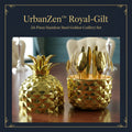 Stainless Steel Golden Cutlery Set With Pineapple Storage Stand (24 Pc Set)