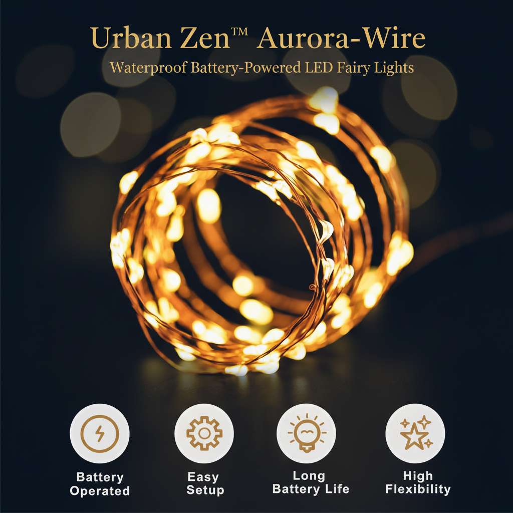 Urban Zen™ Aurora-Wire – Waterproof Battery-Powered LED Fairy Lights - Mr Urban Choices