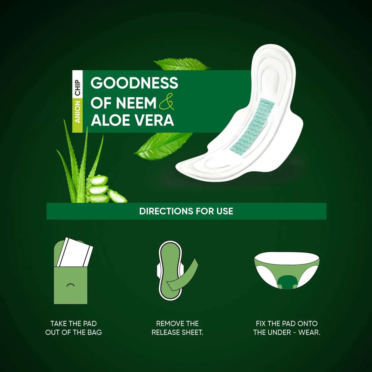 0982 Sanitary Pads For Women With Goodness Of Neem  Aloe Vera  Ultra Thin  Leakage Protection  Ph Balance  With Antibacterial Anion Chip  5x More Absorbance (320 Mm  32 Pads)