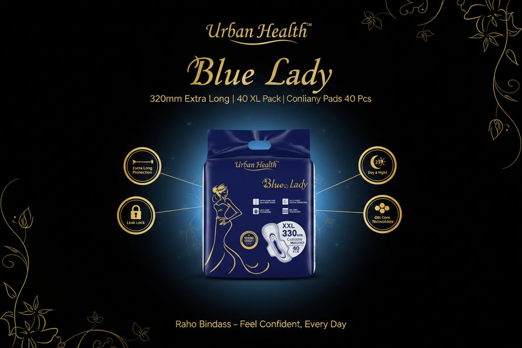 Blue Lady Extra Long Pads With Wides Wings Sanitary Pads  320 Mm 40-pack